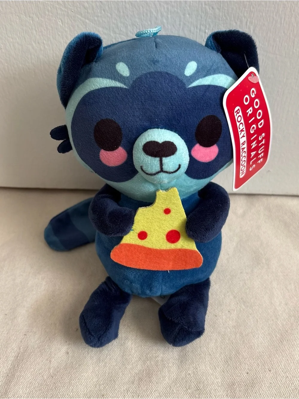 Good Stuff Rocky Raccoon Blue Plush Stuffed Animal Holding Pizza Jimothy